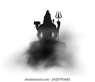 silueta de lord shiva para el festival hindú maha shivratri vector