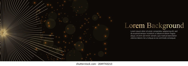 dark luxury background with gold glitter lines. vector illustration. golden circle made of lines. sound speaker. sound equalizer. music