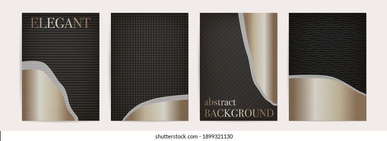 Diseño de fondo de volante de lujo oscuro con formas orgánicas abstractas en oro y negro.