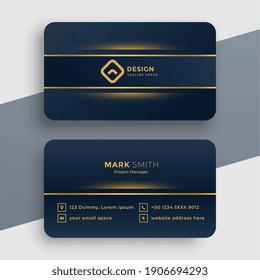 Dark Luxury Golden Business Card Template Design