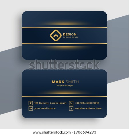 dark luxury golden business card template design