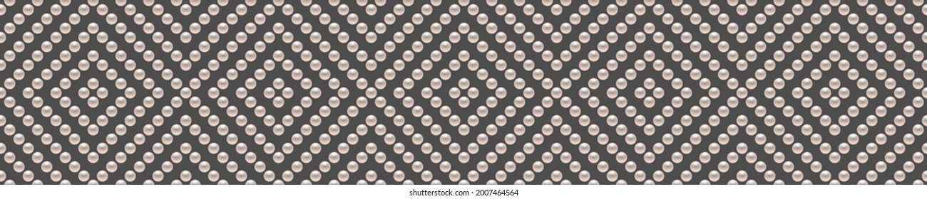 Dark luxury pearls background. Seamless vector illustration. 
