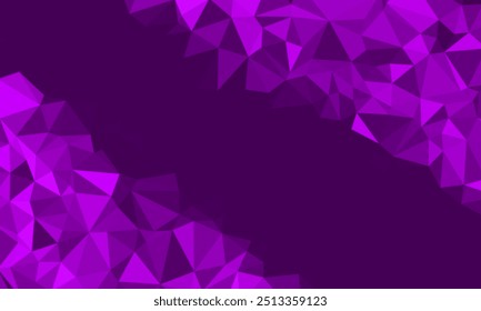 Forma abstrata de polígono magenta escuro. Design de textura de elemento de padrão de triângulo irregular. Adequado para banner de fundo, capa, site, publicidade, ideia, decoração, página, saudação, convite