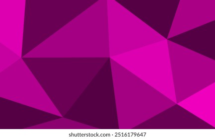 Dark magenta triangle mosaic texture. irregular geometric polygon pattern design