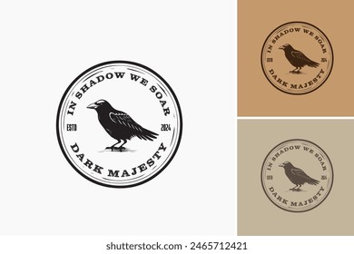 Das Emblem-Logo "Dark Majesty Black Crow" verkörpert Raffinesse und Autorität, ideal für Unternehmen in der Luxusmode- oder Unterhaltungsindustrie, die ein Gefühl von Nimbus vermitteln möchten