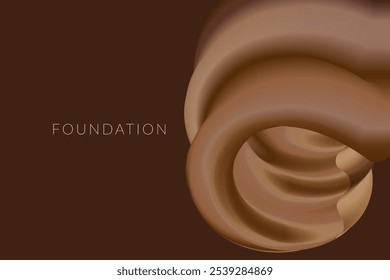 Dark Makeup Foundation abstrakte Illustration Hintergrund. Brown Smudge