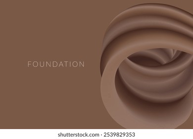 Dark Makeup Foundation Abstract Illustration Background. Brown Smudge in Minimal Elegant Style