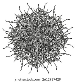 Dark mandala. Abstract vector design. Brutal pattern.