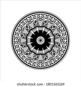 Dark Mandala design on white background vector illustration.