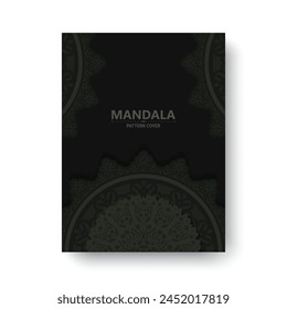 Plantilla de cubierta mínima de mandala oscura