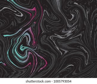 Dark Marbel Pattern With Blue And Pink Gradient. Abstract Vector Background