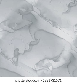 Dark Marble Floor Pattern. Dirty Marble Background. Dark Elegant Texture. Gray Tile Stone. Gray Seamless Watercolor. Dirty Water Color Marble. Vector Abstract Painting. Dark Alcohol Ink Background.