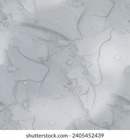 Dark Marble Floor Texture. Dirty Tile Wall. Gray Seamless Watercolor. Gray Marble Background. Vector Abstract Template. Fluid Elegant Granite. Dirty Water Color Splash. Dark Alcohol Ink Watercolor.