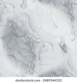 Dark Marble Paint Pattern. Gray Marble Background. Grey Vector Grunge. Vector Seamless Template. Dark Water Color Splash. Gray Seamless Watercolor. Dirty Alcohol Ink Background. Dirty Tile Floor.