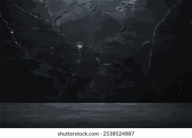 Dark Marble Texture with Cracks and Shadows