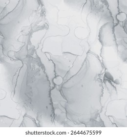 Dark Marble Wall Texture. Modern Abstract Painting. Gray Water Color Splash. Dirty Rock Stone. Grey Elegant Splash. Dark Seamless Background. Gray Marble Watercolor. Dirty Alcohol Ink Background.