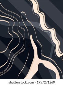 dark marble waves decoration style