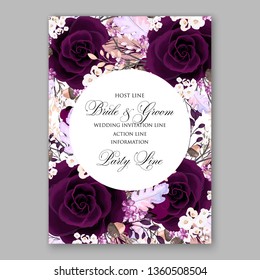 Dark marsala Rose wedding invitation card template burgundy peony ranunculus vector background for baby shower bridal shower invitation Winter floral pattern
