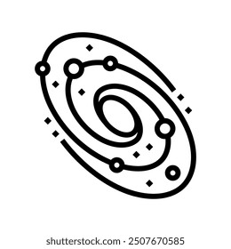 dark matter unsolved mystery line icon vector. dark matter unsolved mystery sign. isolated contour symbol black illustration