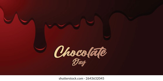 dark melting chocolate vector for chocolate day background