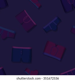 Dark men's underwear seamless vector background