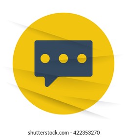 Dark Message icon label on wrinkled paper