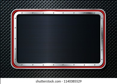 Dark metal background for industrial and technology design. Vector illustration. 