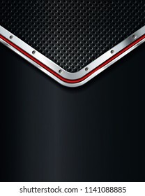 Dark metal background for industrial and technology design. Vector illustration. 