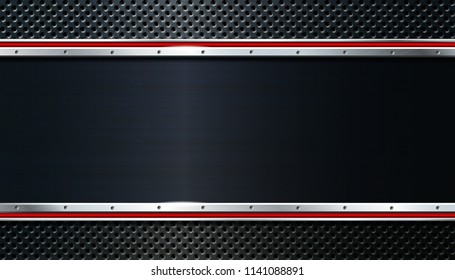 Dark metal background for industrial and technology design. Vector illustration. 