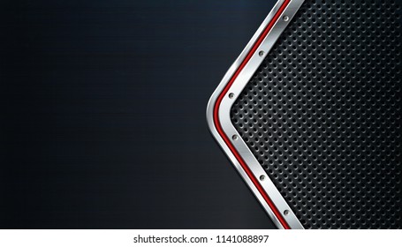 Dark metal background for industrial and technology design. Vector illustration. 