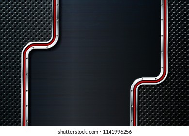 Dark metal background for industrial and technology design. Vector illustration. 