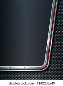Dark metal background for industrial and technology design. Vector illustration. 