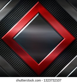 Dark metal background with place for text in center. Vector illustration.