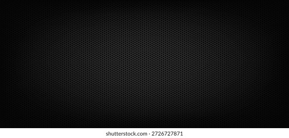 Dark metal diamond mesh grid background. Seamless vector illustration of black perforated steel grating sheet with rhombus holes for industrial technology and engineering design.