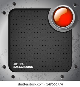 Dark metal plate background with rivets for your text