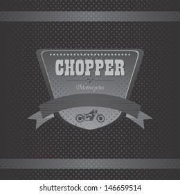 dark metal theme chopper motorcycle old style label