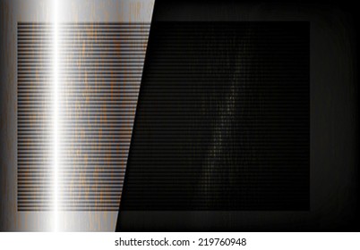 The dark metallic background