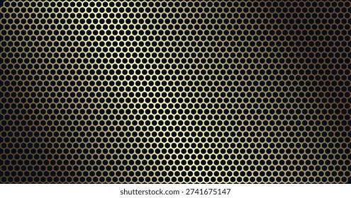 Fondo de malla perforada metálica oscura con agujeros circulares y patrón de rejilla de acero industrial para el diseño