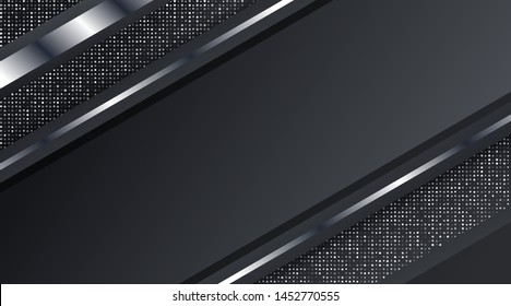 Dark Metallic Silver Frame Layout Technology Corporate Business Design Background Template suitable for Web Banner, Posters, Flyer, Cover, Brochure, etc