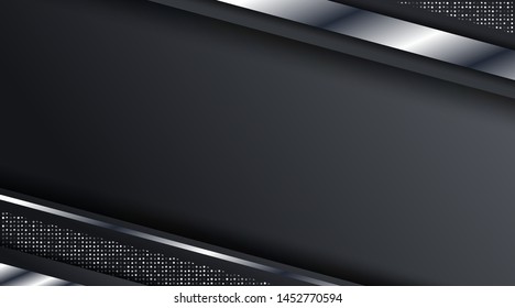 Dark Metallic Silver Frame Layout Technology Corporate Business Design Background Template suitable for Web Banner, Posters, Flyer, Cover, Brochure, etc