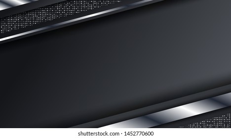 Dark Metallic Silver Frame Layout Technology Corporate Business Design Background Template suitable for Web Banner, Posters, Flyer, Cover, Brochure, etc