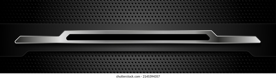 Dark and metallic technology abstract background. Vector banner design