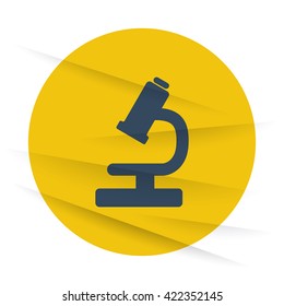 Dark Microscope icon label on wrinkled paper
