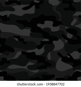 dark military camouflage vector seamless pattern