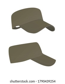 Dark military cap. vector illustration