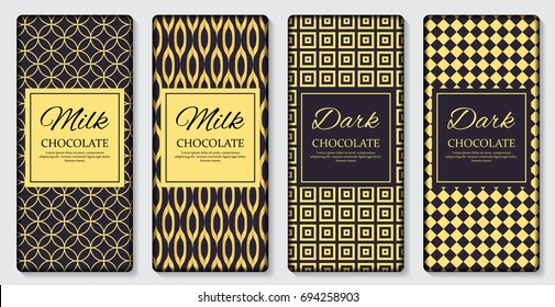 Dark and Milk Chocolate Bar Design Template. 3D Realistic Vector Iillustration. EPS10