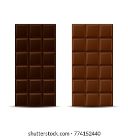 Dark and milk chocolate bars. Vector illustration