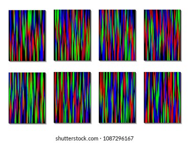 Dark Minimal Covers. Striped Abstract Backgrounds for Posters, Branding, Copybooks. Simple Cover Designs in Dark Covers made with Clipping Mask. Editable Patterns with Chaotic Lattice.