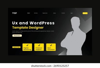 Dark Minimal Web Template Layout for Agency or Portfolio Website