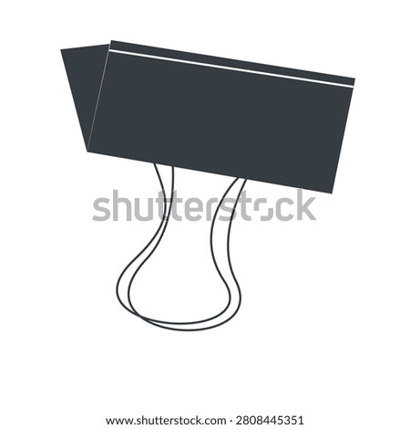 Dark Minimalist Binder Clip Icon for Office and Business Documents Organization